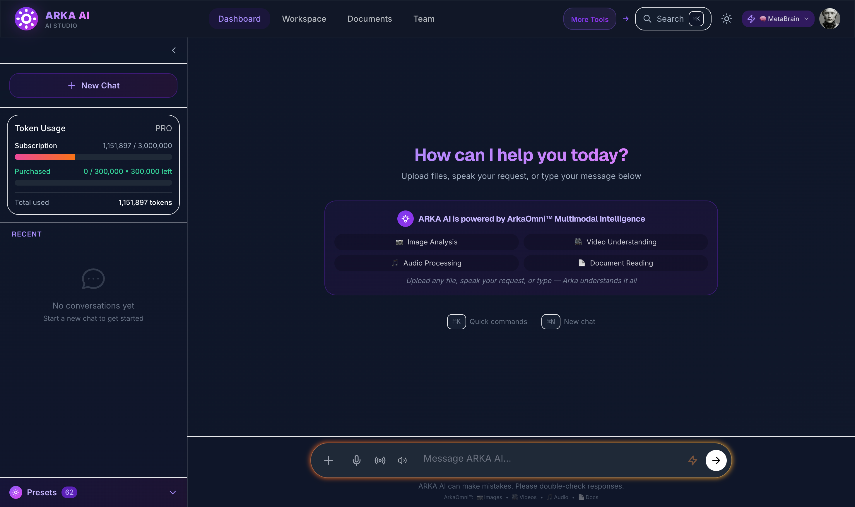 ARKA AI Dashboard - Light Mode